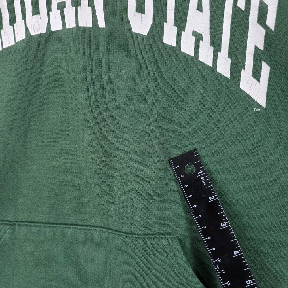Vintage Russell Athletic Michigan State Hoodie Mens Large Green Made in USA MSU
